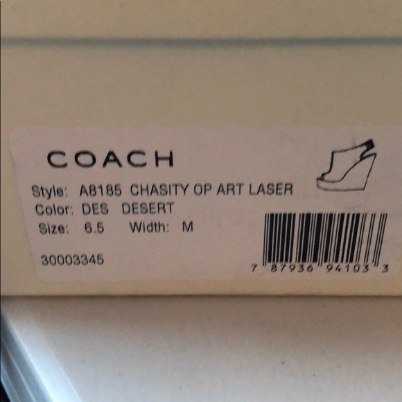 Coach Suede and Wooden Wedges - Picture 4 of 5